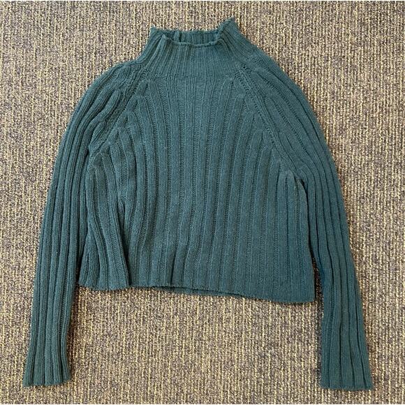 Cropped American Eagle Sweater green small S polyester long-sleeve - Picture 1 of 7